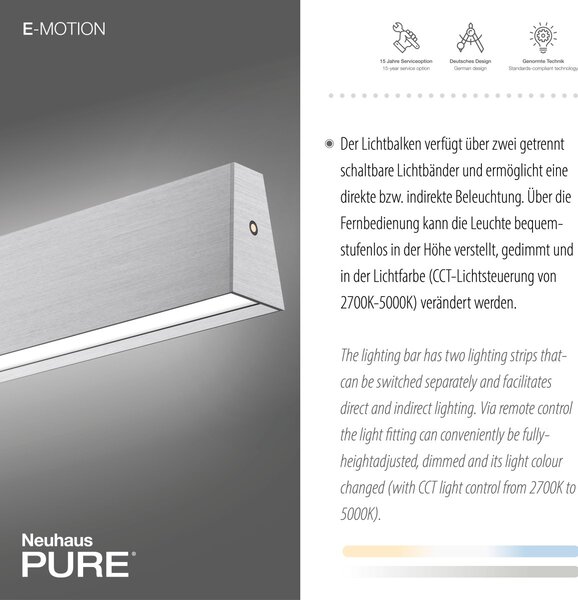 Paul Neuhaus modern függeszték pure e-motion eloxált alumínium pln2570-95