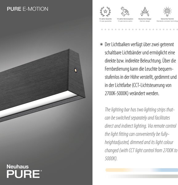 Paul Neuhaus modern függeszték pure e-motion szürke pln2570-15