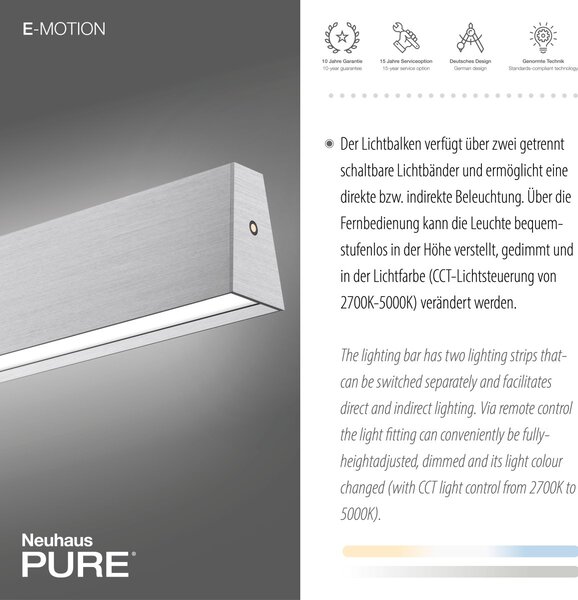 Paul Neuhaus modern függeszték pure e-motion eloxált alumínium pln2570-95