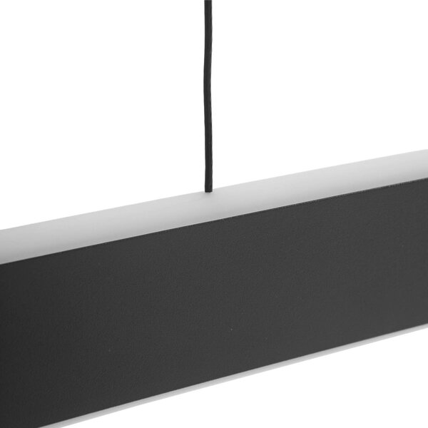 Lucande LED függőlámpa Philine, hossza 121 cm fekete vas, dimmelhető, Fekete, Nappali / Étkező, Modern