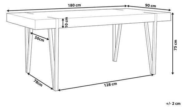 Étkezőasztal ADENA Világosbarna 180 cm 90 cm