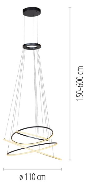 Paul Neuhaus modern függeszték pure e-flying rings szürke pln2566-15