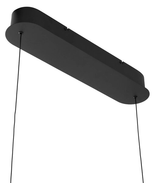 Lucande LED függőlámpa Philine, hossza 121 cm fekete vas, dimmelhető, Fekete, Nappali / Étkező, Modern