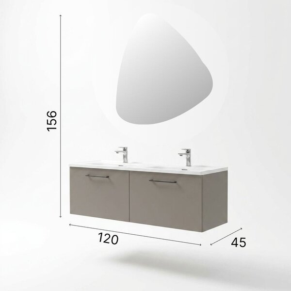 Lumia mosdószekrény, kőszürke, 120 cm – TR263LVS1188