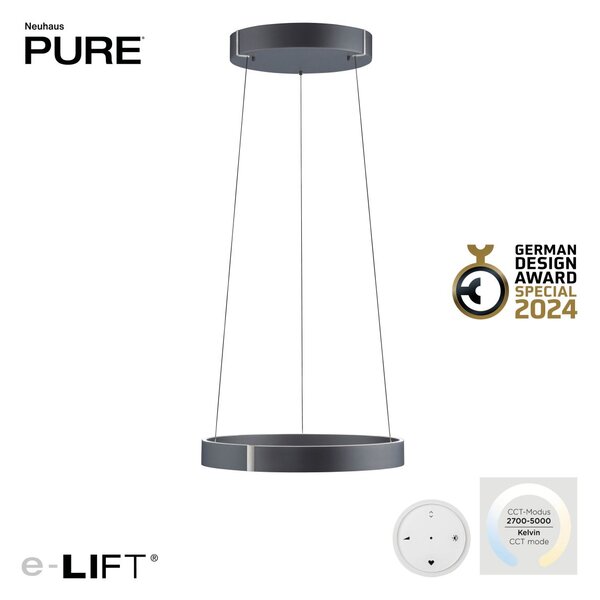 Paul Neuhaus modern függeszték pure e-clipse szürke pln2560-15