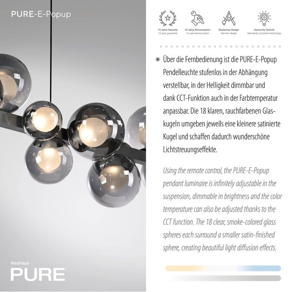Paul Neuhaus modern függeszték pure e-popup szürke pln2557-15