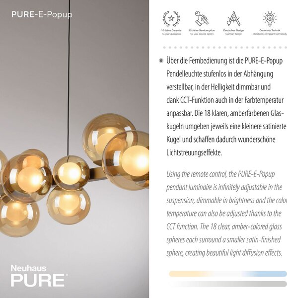 Paul Neuhaus modern függeszték pure e-popup barna pln2557-97