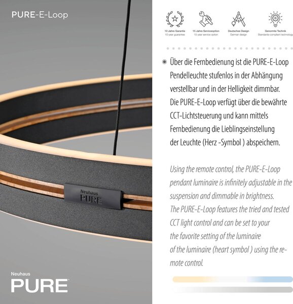 Paul Neuhaus modern függeszték pure e-loop fekete pln2551-18