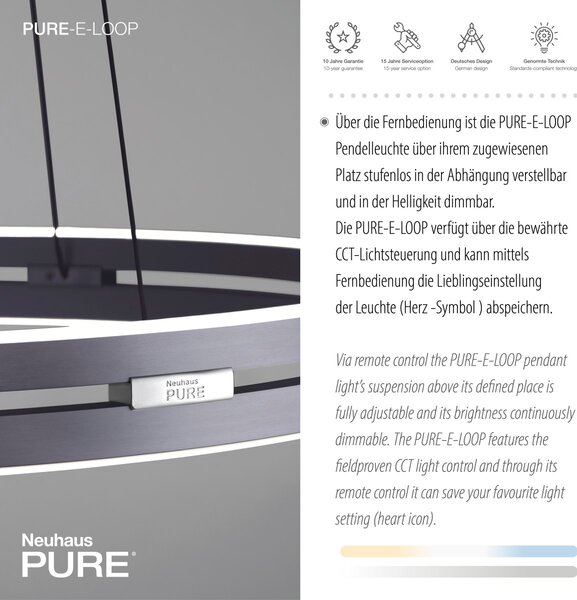 Paul Neuhaus modern függeszték pure e-loop szürke pln2551-15