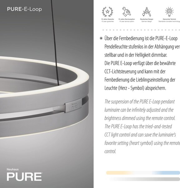 Paul Neuhaus modern függeszték pure e-loop eloxált alumínium pln2550-95