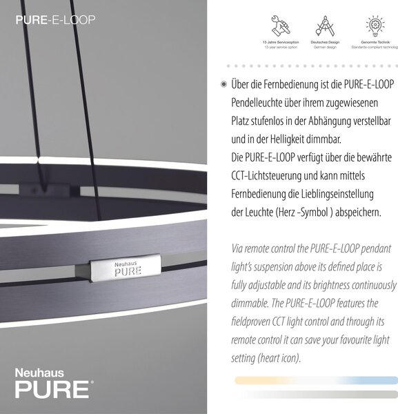 Paul Neuhaus modern függeszték pure e-loop szürke pln2551-15