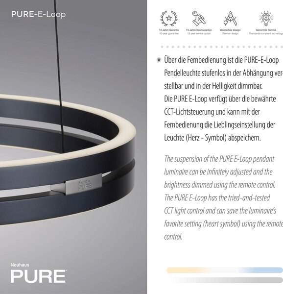 Paul Neuhaus modern függeszték pure e-loop szürke pln2550-15