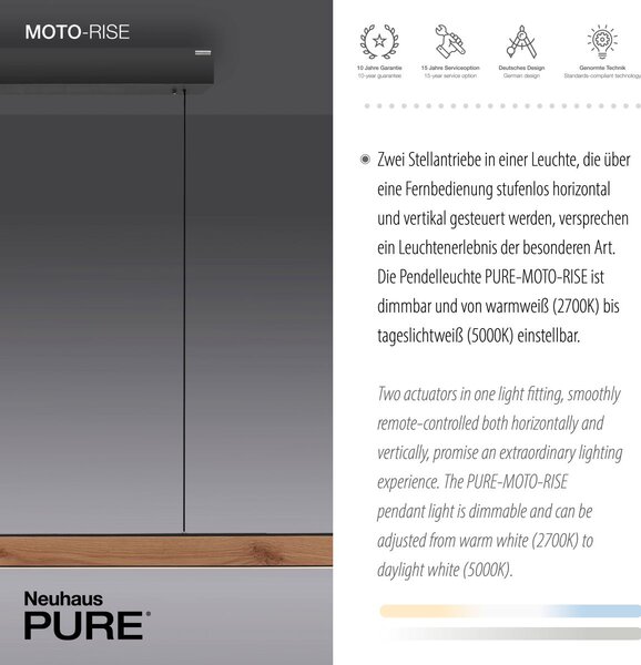 Paul Neuhaus modern függeszték pure moto-rise természetes fa pln2545-79