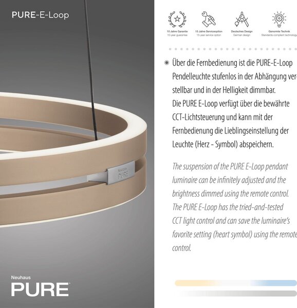 Paul Neuhaus modern függeszték pure e-loop sárgaréz pln2550-60