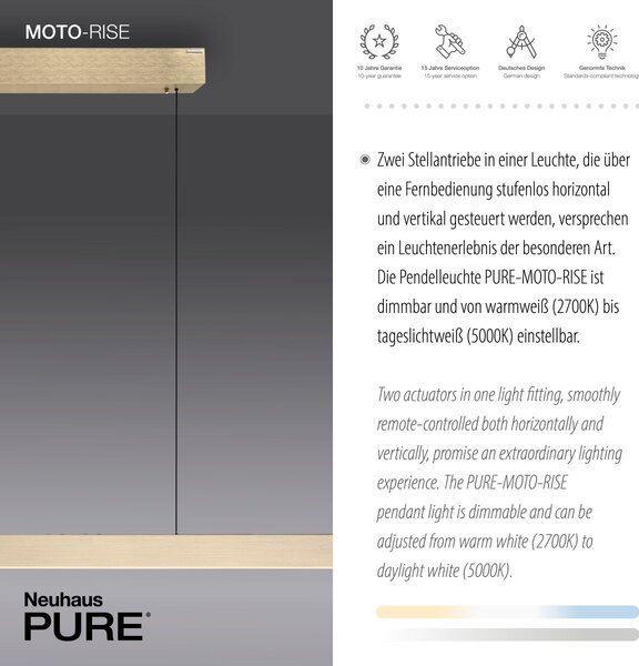 Paul Neuhaus modern skandináv függeszték pure-moto-rise matt sárgaréz pln2545-60