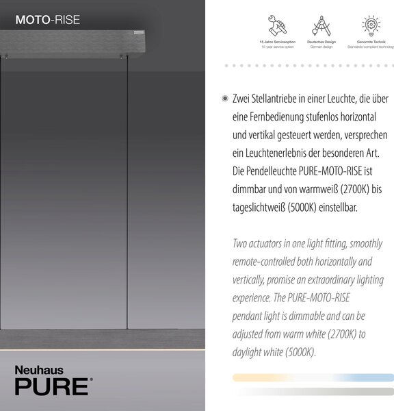 Paul Neuhaus modern függeszték pure-moto-rise szürke pln2545-15