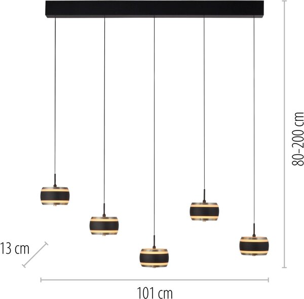 Paul Neuhaus modern függeszték pure falling rings fekete pln2504-18