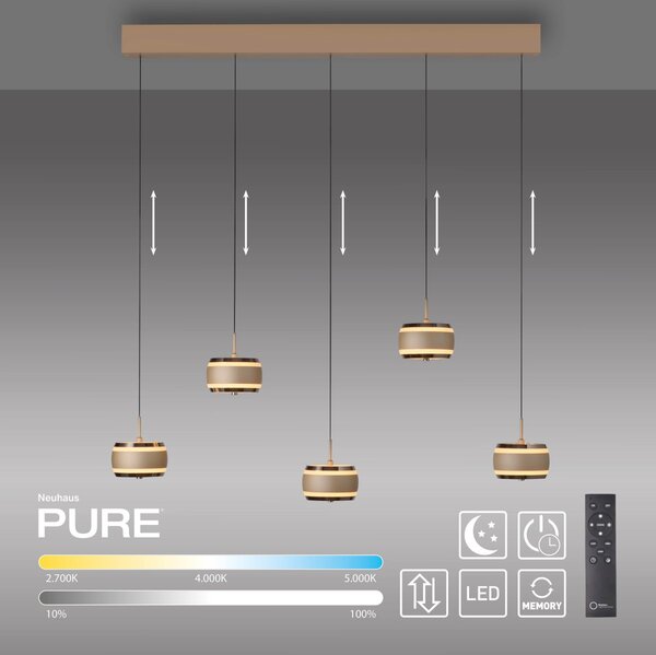 Paul Neuhaus modern függeszték pure falling rings barna króm pln2504-97