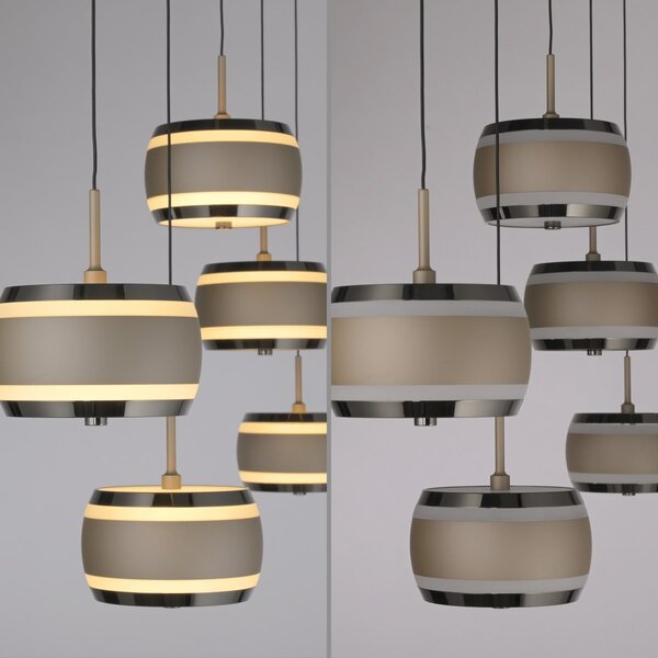 Paul Neuhaus modern függeszték pure falling rings barna króm pln2504-97