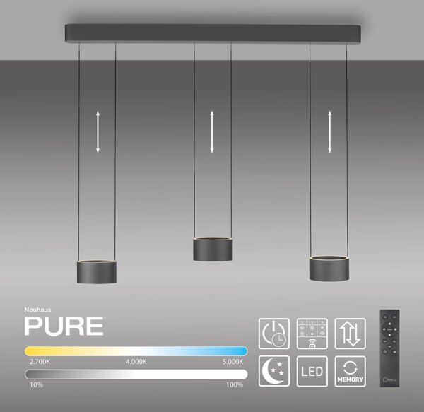 Paul Neuhaus modern függeszték pure clipse szürke pln2473-15