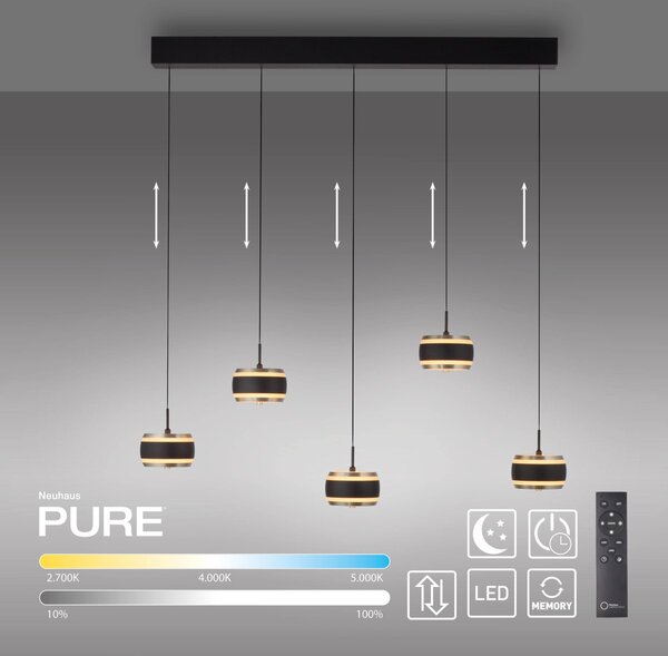 Paul Neuhaus modern függeszték pure falling rings fekete pln2504-18