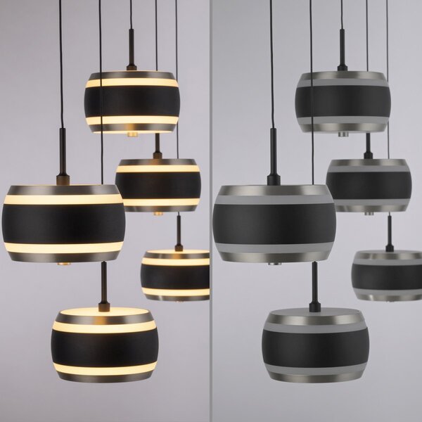 Paul Neuhaus modern függeszték pure falling rings fekete pln2504-18