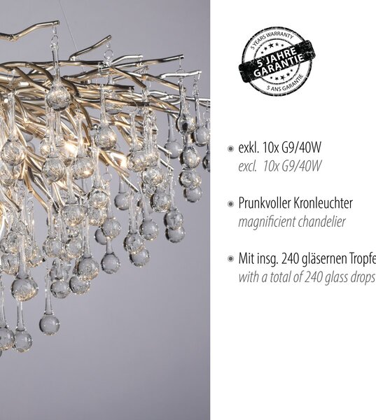 Paul Neuhaus glamour modern függeszték icicle acél pln2192-55