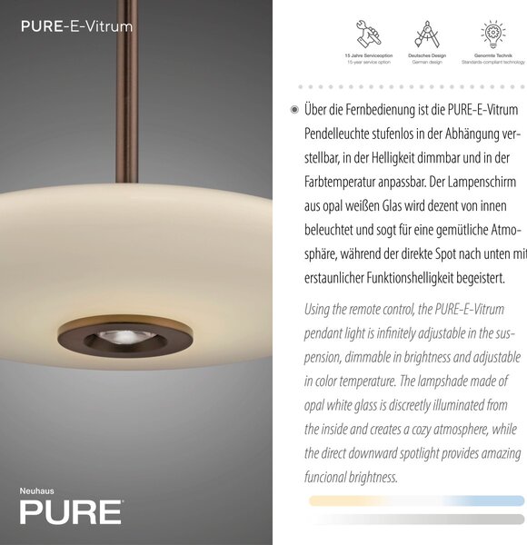Paul Neuhaus modern függeszték pure e-vitrum sötétbarna pln2084-34