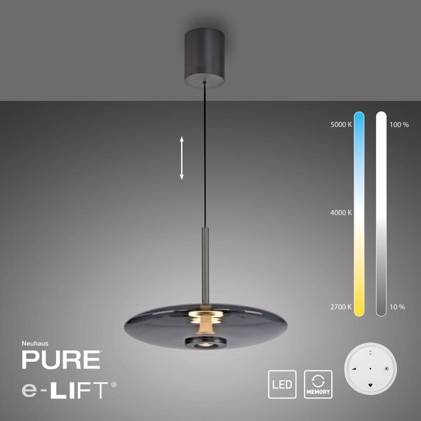 Paul Neuhaus modern függeszték pure e-vitrum szürke pln2084-15