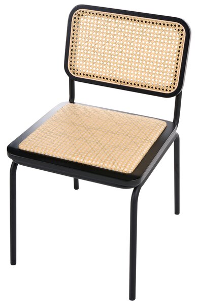 Étkezőszék kétdarabos szettben CORVALLIS PE Rattan Fekete