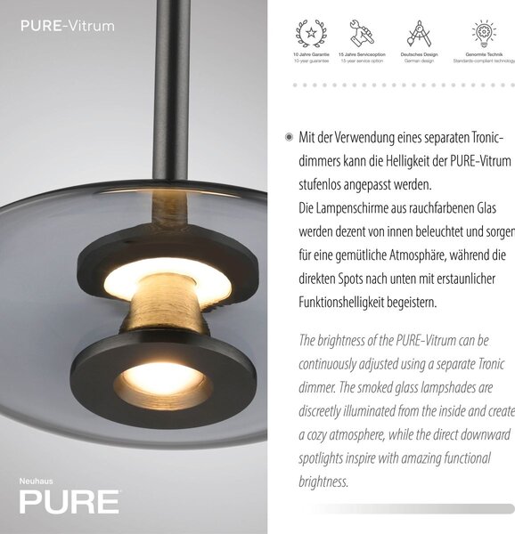 Paul Neuhaus modern függeszték pure vitrum szürke pln2083-15