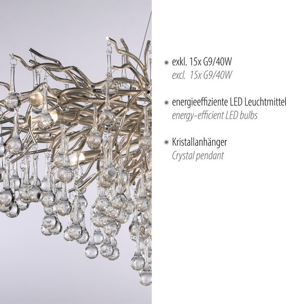 Paul Neuhaus glamour modern függeszték icicle acél pln2031-55