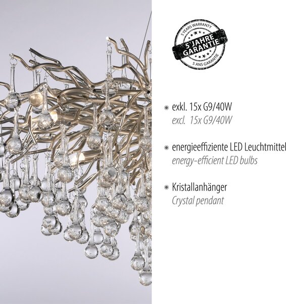 Paul Neuhaus glamour modern függeszték icicle acél pln2031-55