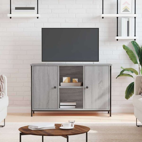 Szürke sonoma színű szerelt fa tv-szekrény 100 x 35 x 65 cm