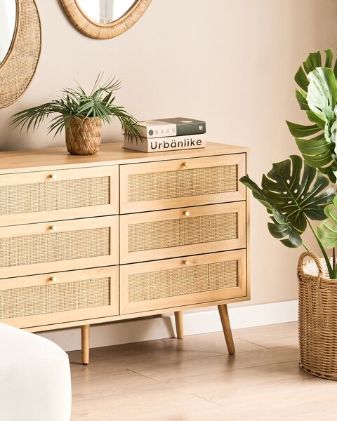 3 darabos fonott virágtartó szett PENDULA PE Rattan 33/37/45 cm Természetes