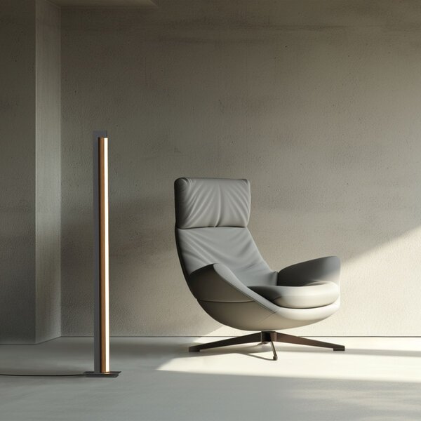Paul Neuhaus modern állólámpa pure-lines antracit fa pln451-79