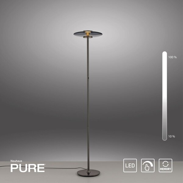 Paul Neuhaus modern állólámpa pure vitrum szürke pln481-15