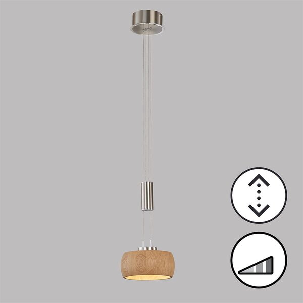 Fischer & Honsel modern skandináv függeszték shine-wood nikkel fhl61075