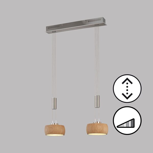 Fischer & Honsel modern skandináv függeszték shine-wood nikkel fhl61074