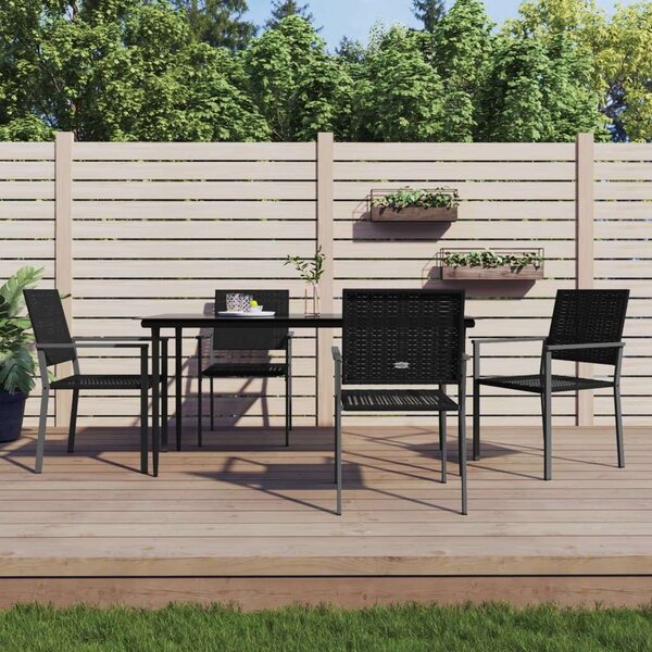 VidaXL 5-részes polyrattan és acél kerti étkezőgarnitúra