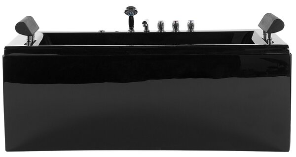 Sarok hidromasszázs kád LED világítással MONTEGO 172 x 83 cm Fekete