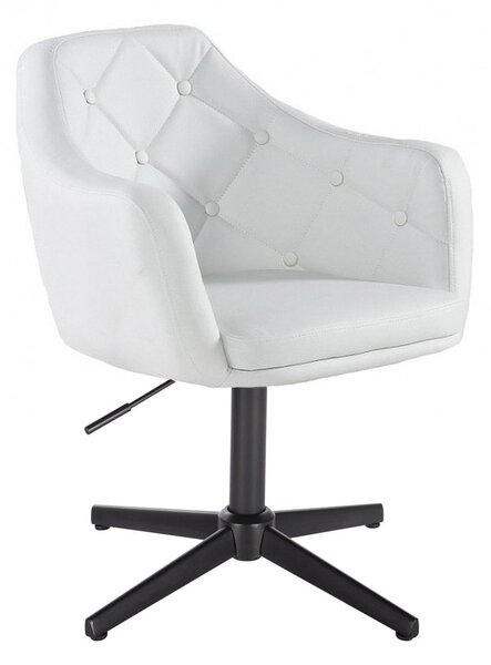 HR831CROSS Fehér Modern Műbőr Szék Fekete lábbal
