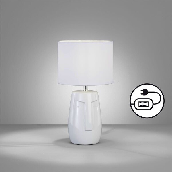 Fischer & Honsel modern asztali lámpa face fehér fhl50713