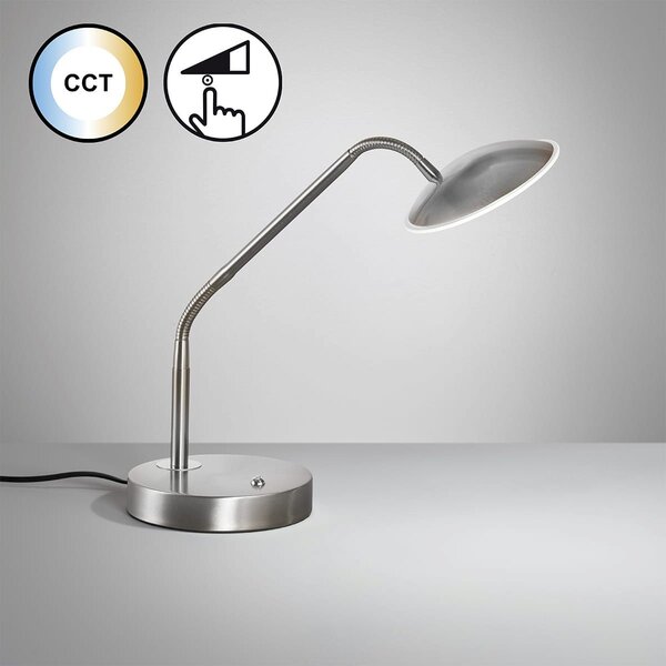 Fischer & Honsel modern asztali lámpa tallri nikkel fhl50700