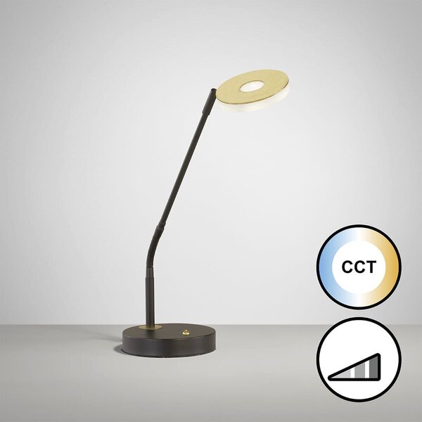Fischer & Honsel modern asztali lámpa dent bézs fekete szürke fhl50717