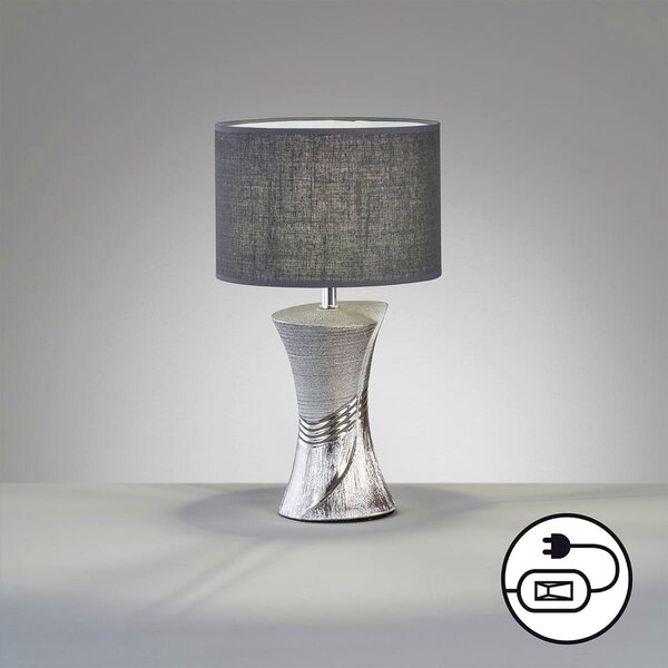 Fischer & Honsel modern asztali lámpa louis ezüst fhl50724