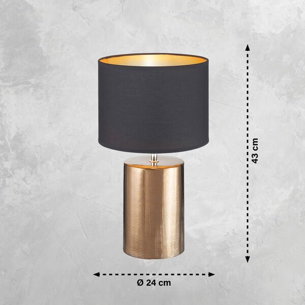 Fischer & Honsel modern asztali lámpa bronz barna fhl50658