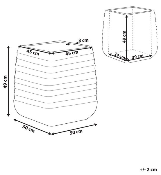 Virágcserép PARIKIA 50 cm Törtfehér