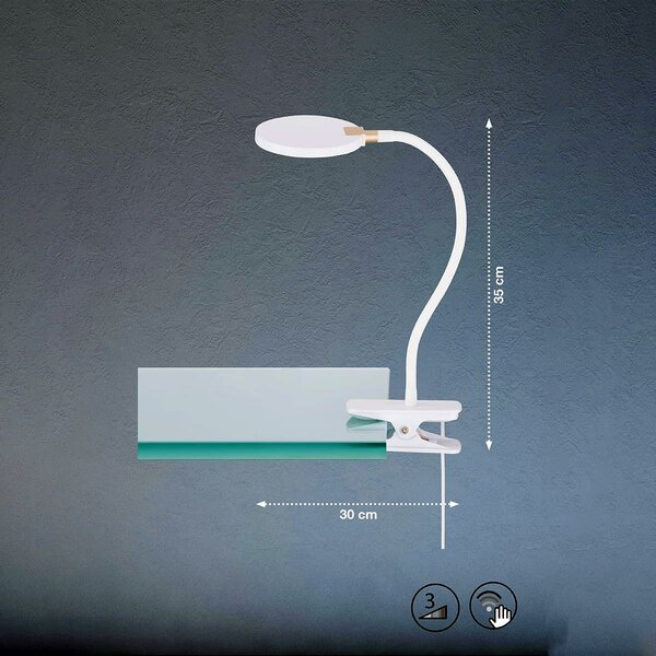 Fischer & Honsel modern asztali lámpa luiz fehér fhl50594