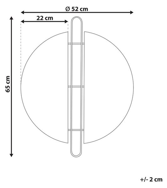 Falitükör ATTIN 52 cm 65 cm Arany